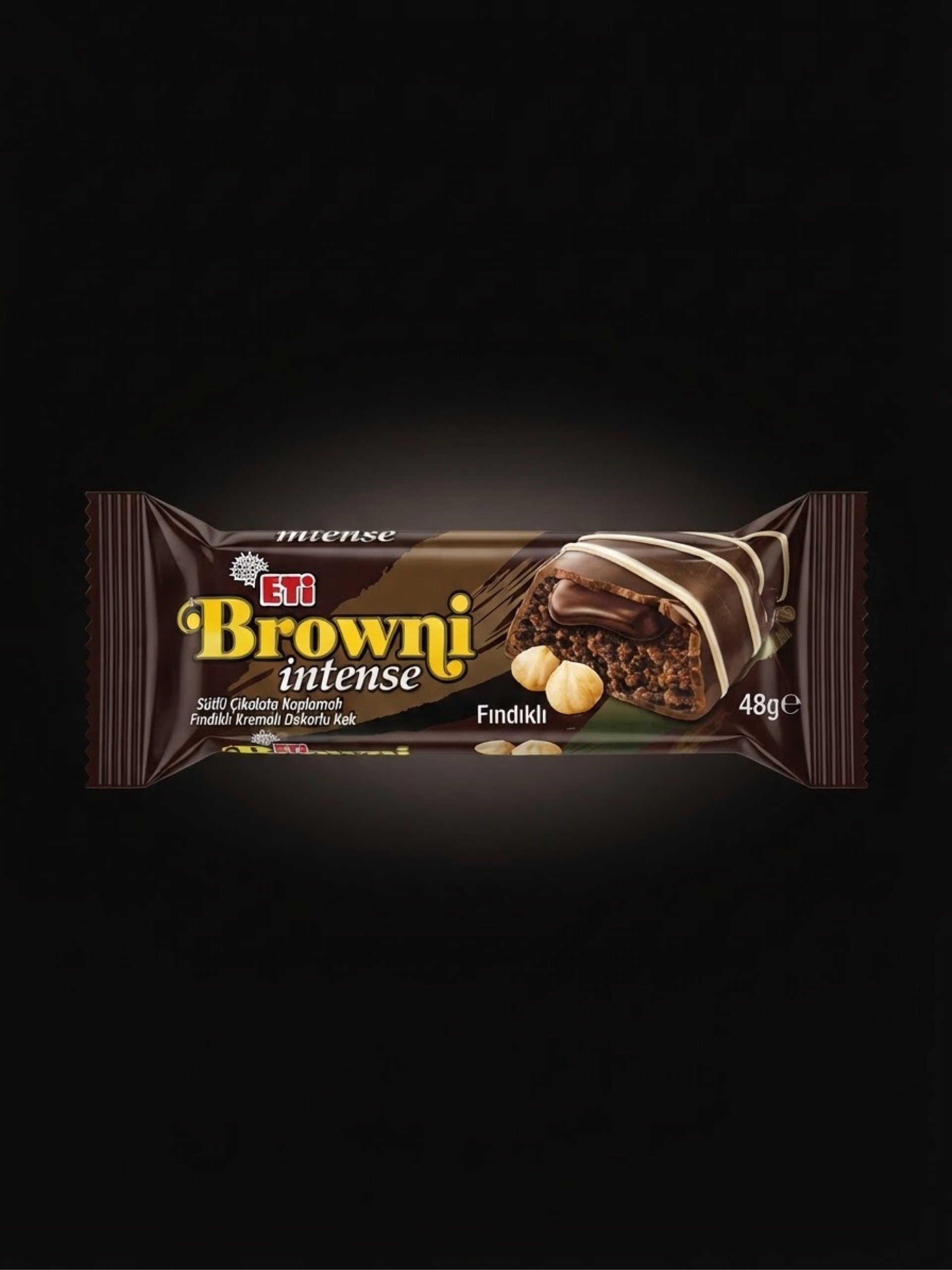 ETİ Browni Intense Fındıklı Sütlü Çikolata Kaplamalı Fındıklı Kremalı Dekorlu Kek 48g_0
