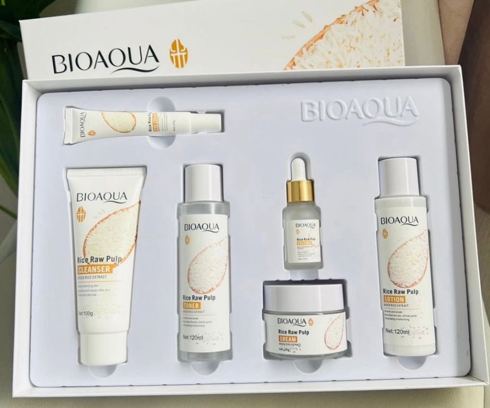 Set de Cuidado Facial de Arroz 6 Piezas - Bioaqua_0