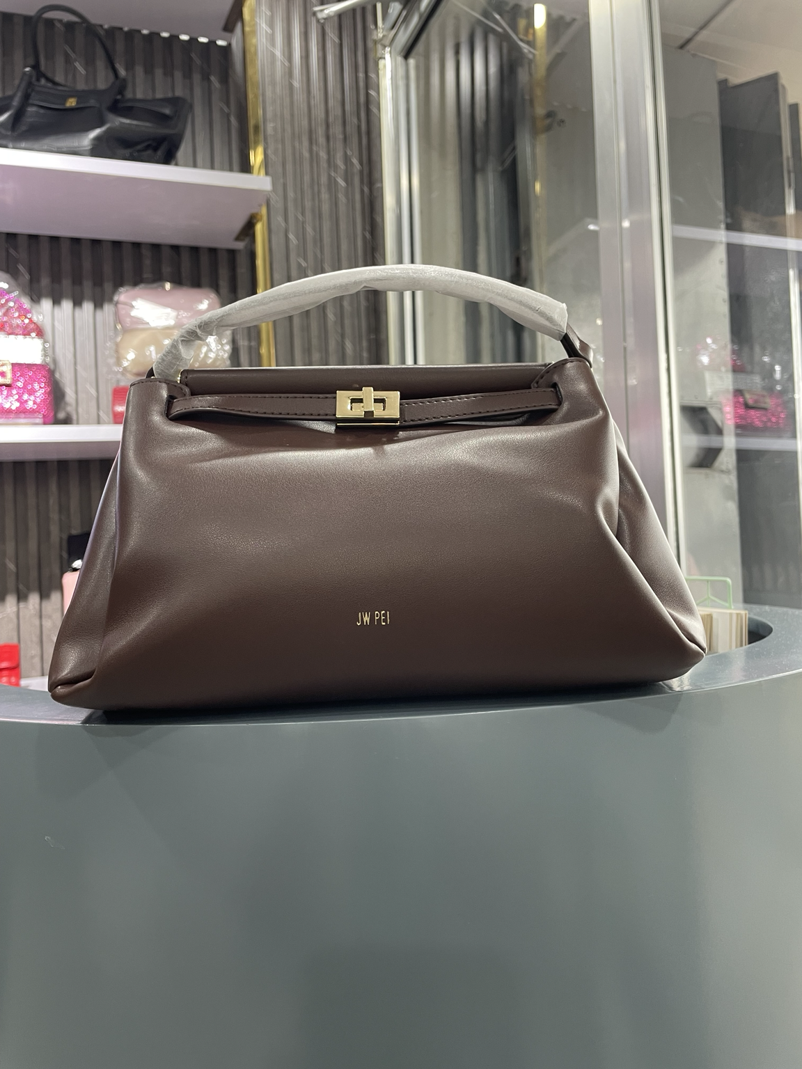 Structured Top-Handle Bag - Chocolate Brown_0