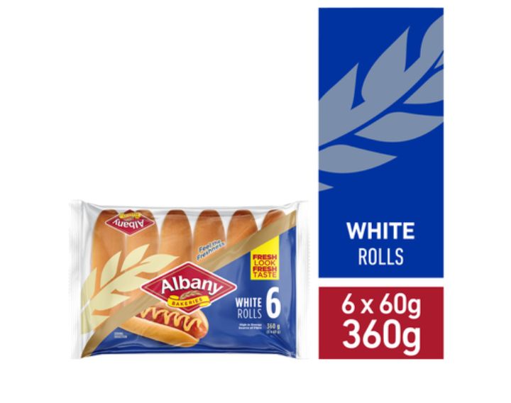 Albany superior white rolls 360g