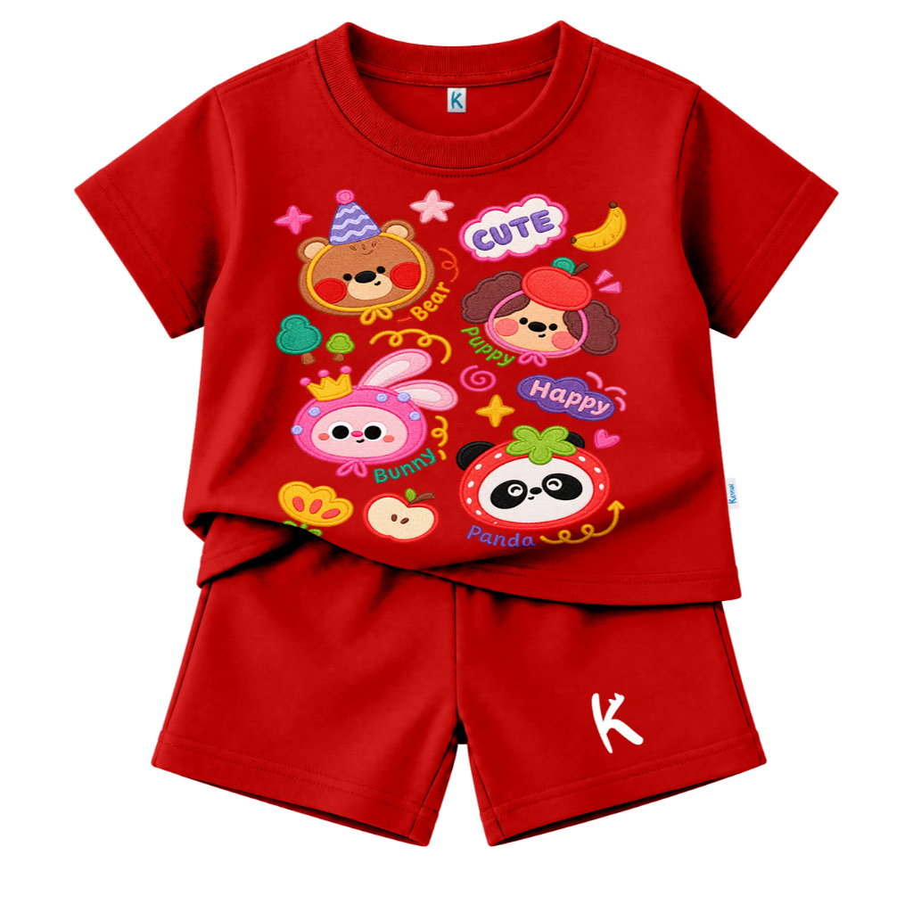 SETELAN PENDEK SERIES KAWAI STICKER CUTE HAPPY_0