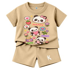 SETELAN PENDEK SERIES KAWAI STICKER SWEET PANDA