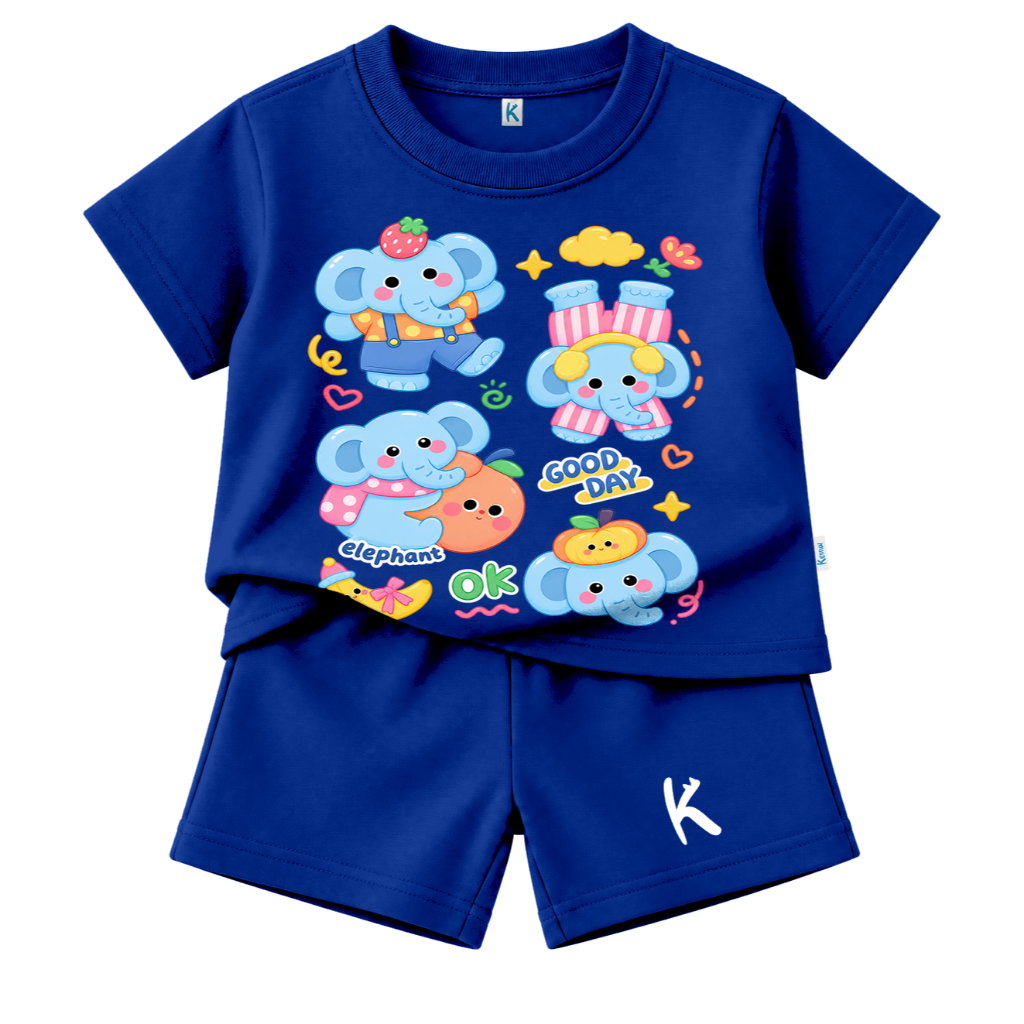 SETELAN PENDEK SERIES KAWAI STICKER GOOD ELEPHANT_0