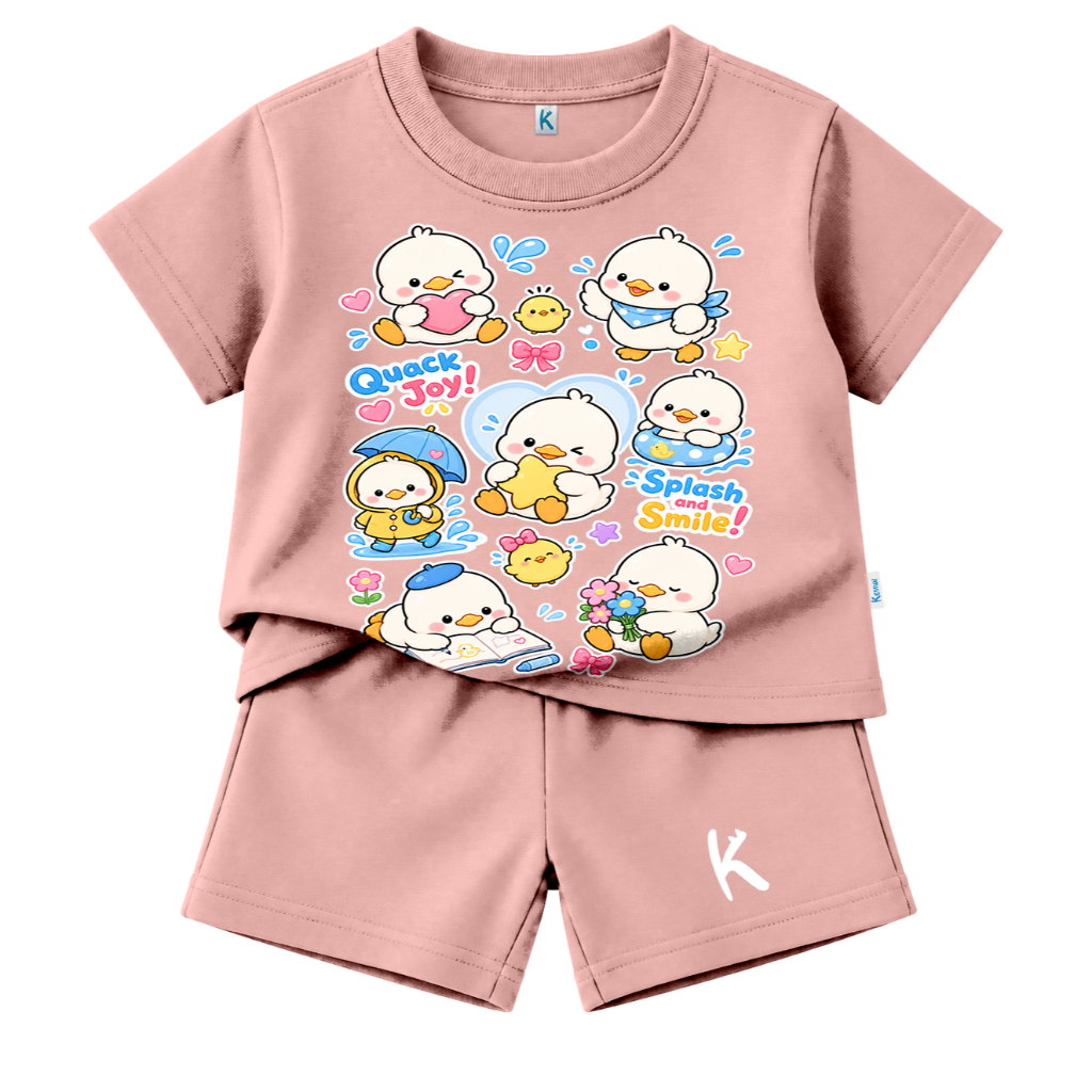 SETELAN PENDEK SERIES KAWAI STICKER QUACK JOY