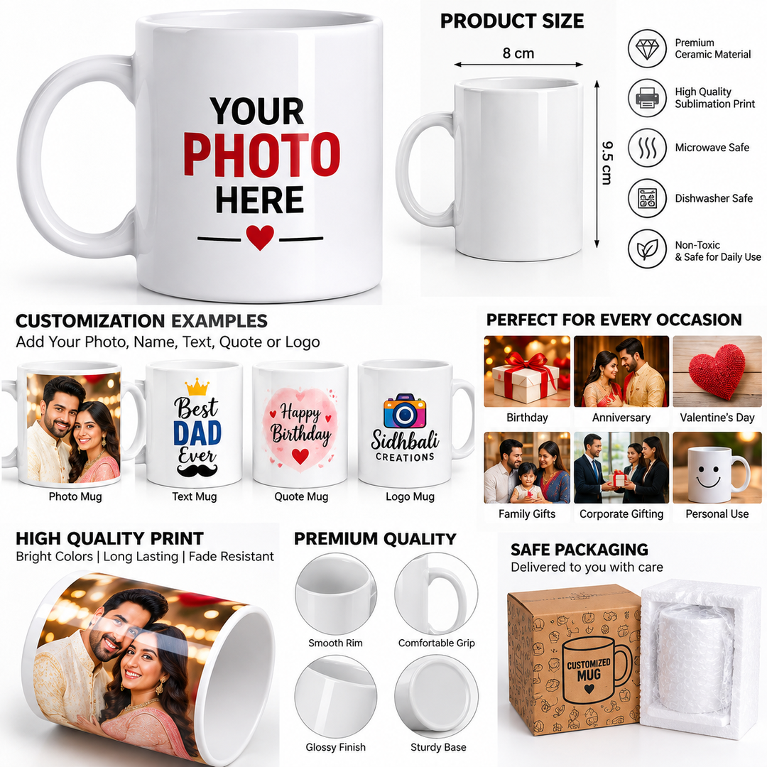 Customized white mug 
