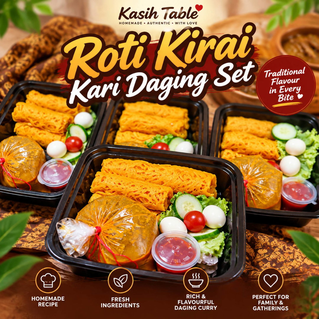 Roti kirai kari daging set