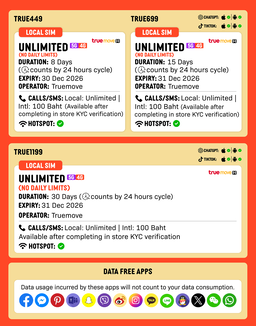 SIMPLY Thailand | Up to 30 Days | Total:15GB/50GB/Unlimited5G Data | Local Thailand SIM Card
