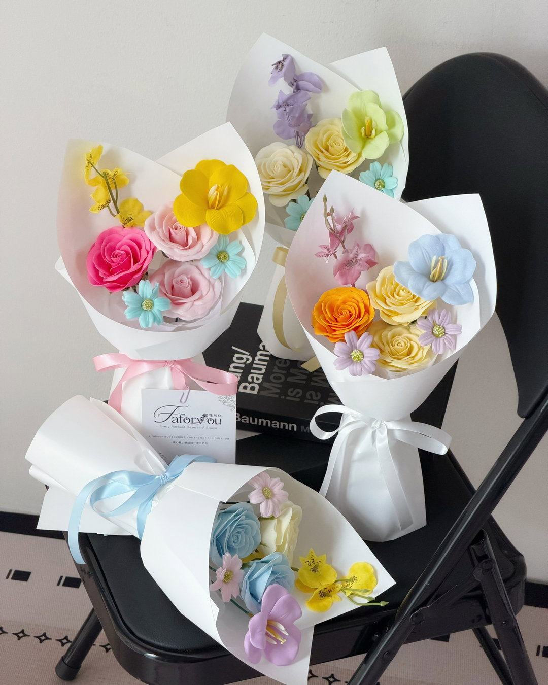 Dopamine Mixed Color Soap Flower Bouquet 