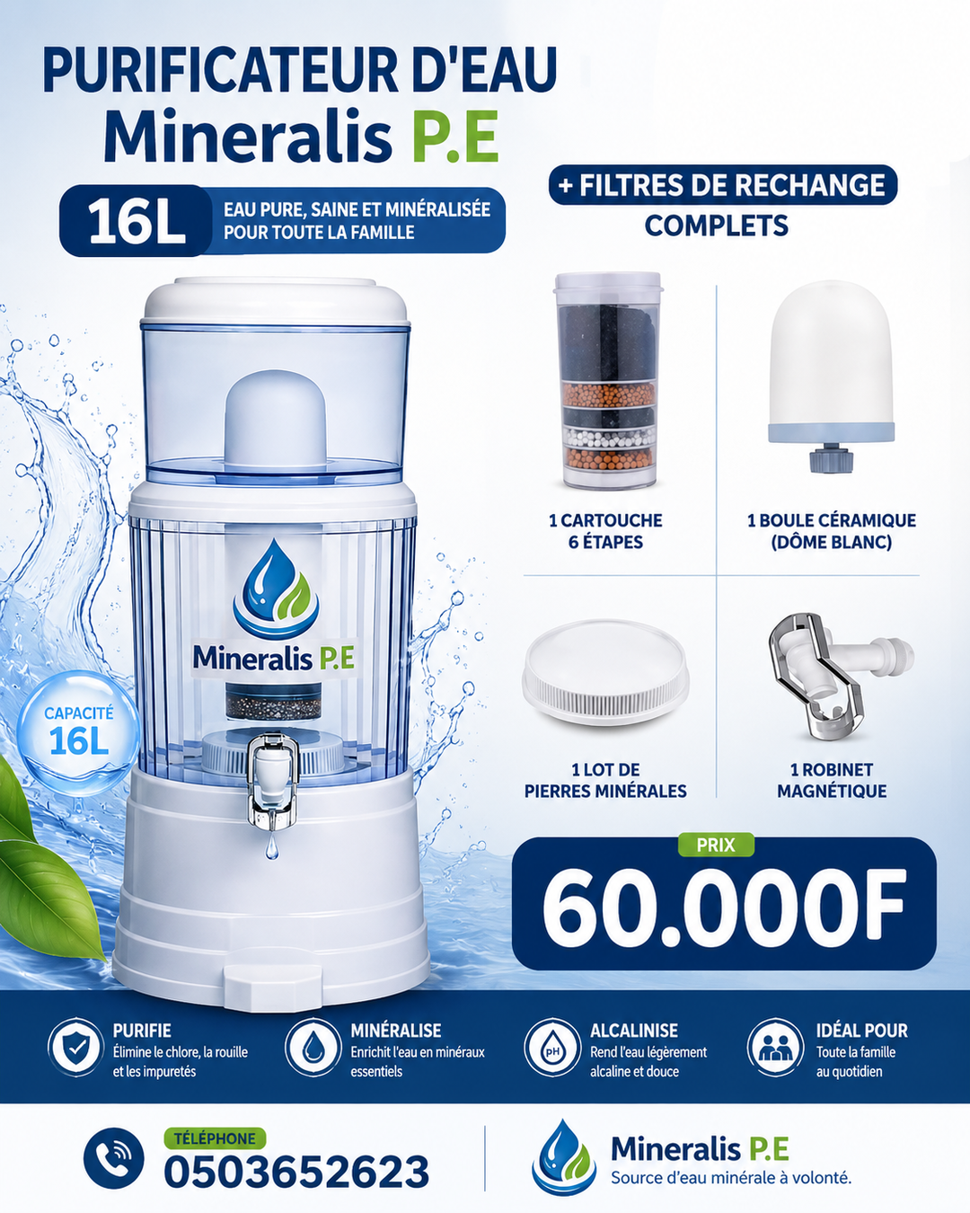 PE 16L + PIÈCES SUPPLÉMENTAIRES 