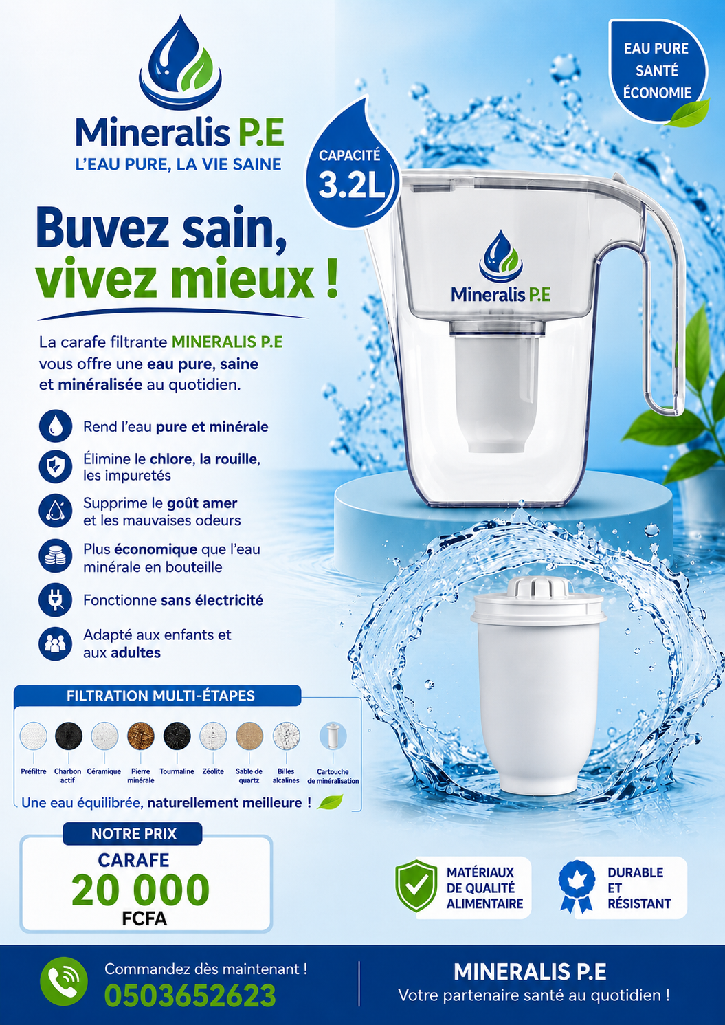 Carafe Filtrante 3,2L