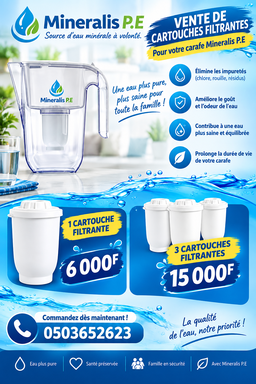 3 CARTOUCHES pour CARAFE