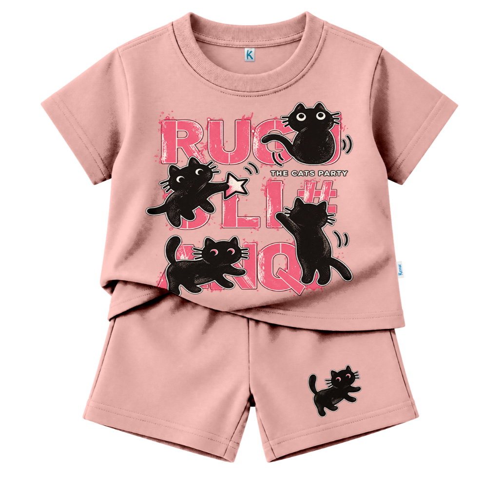 SETELAN PENDEK SERIES SWEET POP CATS PARTY