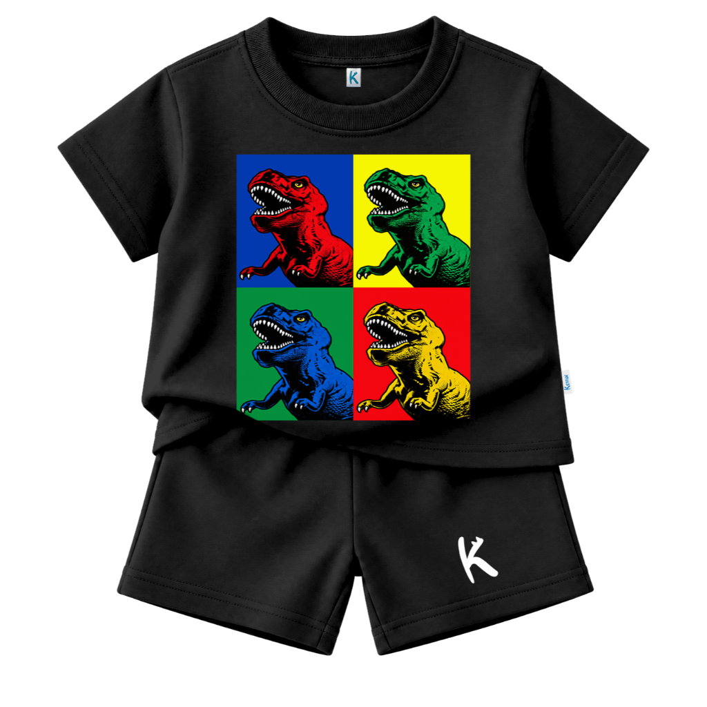 SETELAN PENDEK SERIES JURASSIC WAVE TREX COLOR