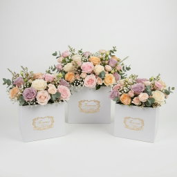 Set 3 Cutii Patrate cu Logo pentru Flori H16-H18