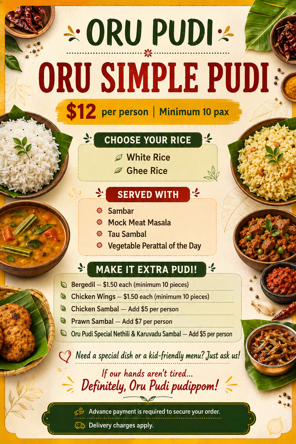Catering Menu 1- Oru Simple Pudi 
