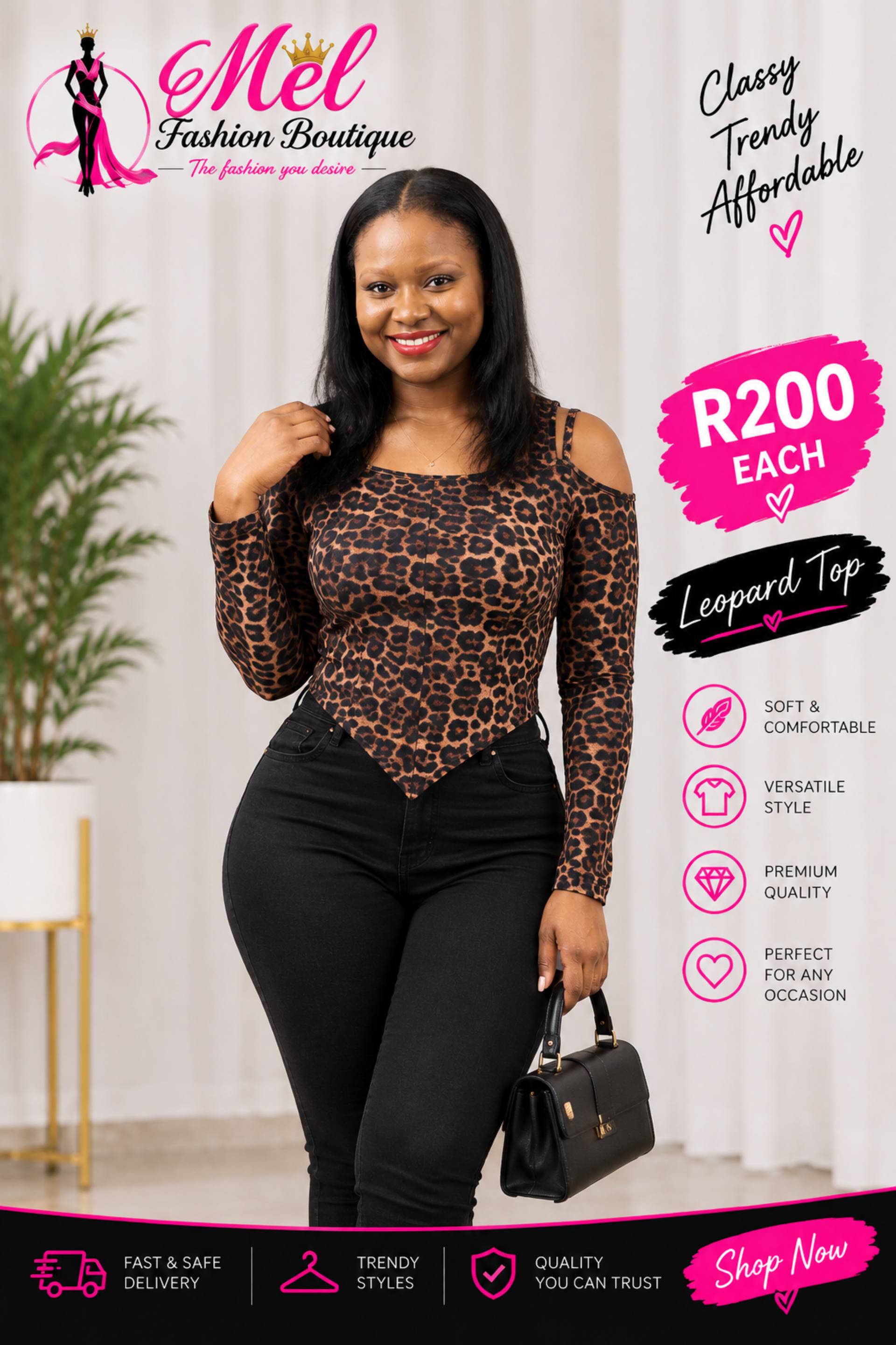 Stylish leopard print elagant shirt(S)_0