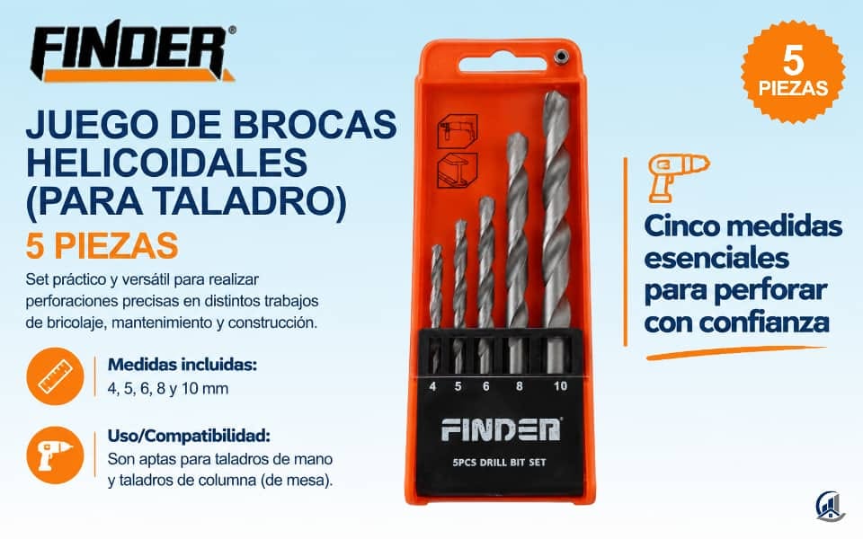 Juego de brocas helicoidales 5piezas _0