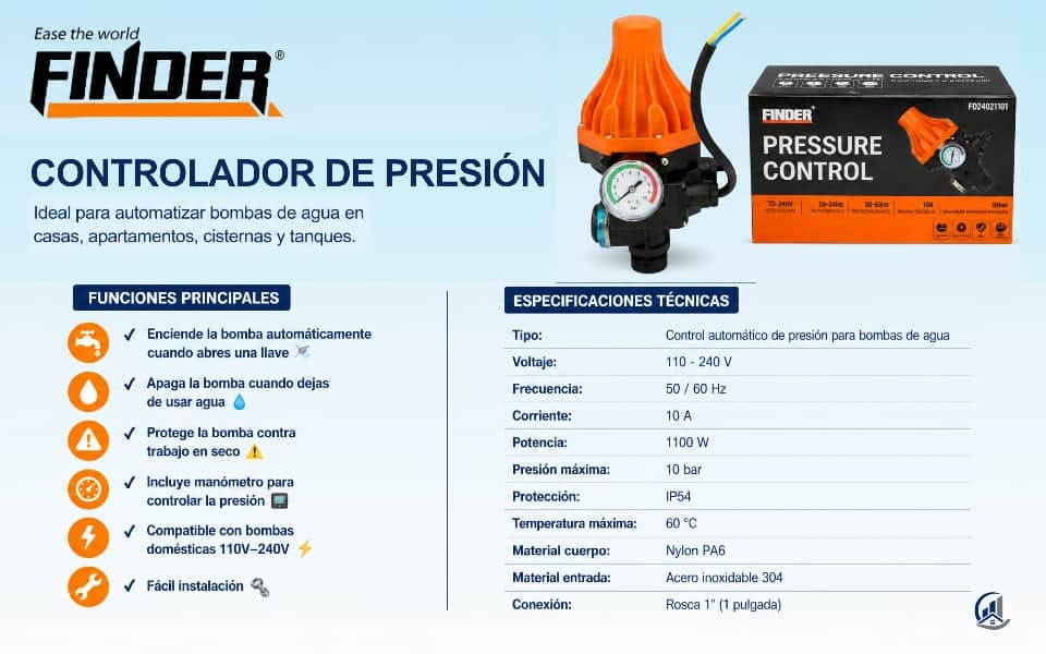 Controlado de presión Finder