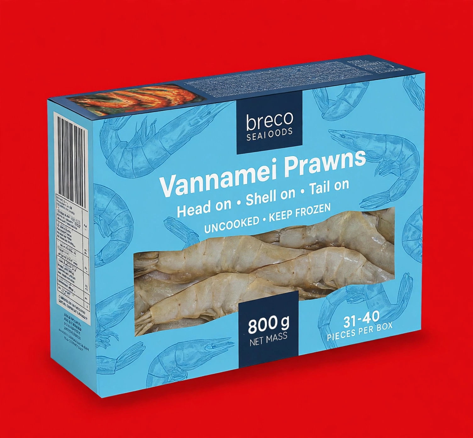 VANNAMEI PRAWNS 31-40 PIECES 800G <<< Econo foods >>>