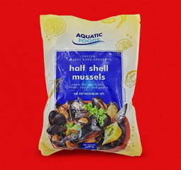 SEAFOOD MUSSELS HALF SHELL FRZ FOODLAND 400G <<< Econo foods >>>