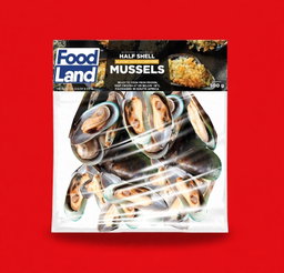 SEAFOOD MUSSELS HALF SHELL GARLIC FRZ FOODLAND 500G <<< Econo Foods >>>