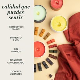 Colorantes en bloques para velas de soya o gel