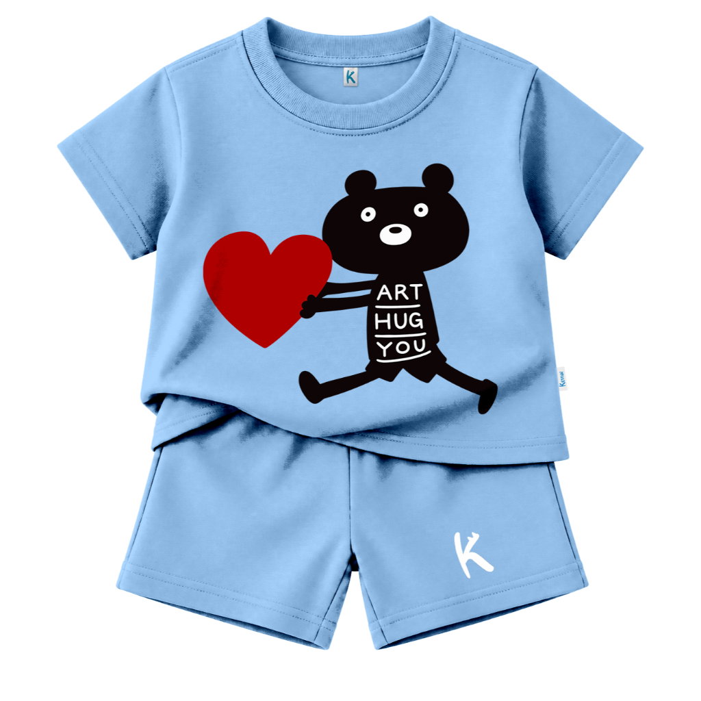 SETELAN PENDEK SERIES HUGGY BEAR ART HUG YOU