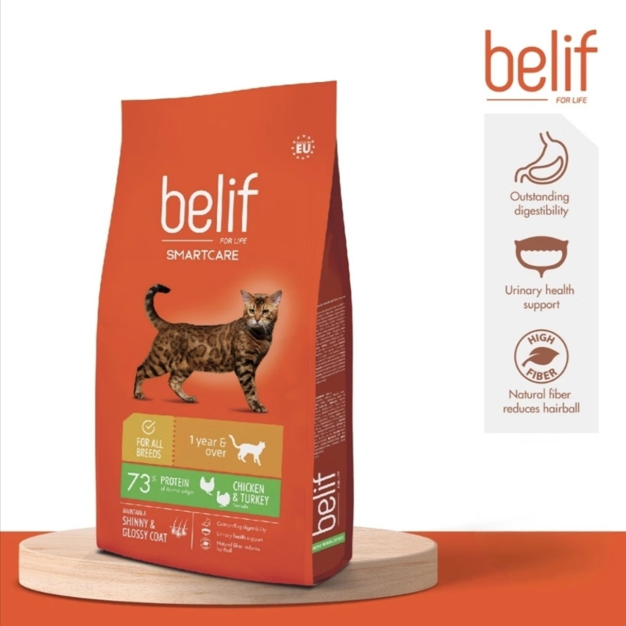 Belif Chicken & Turkey Cat Food – High Protein Formula for Healthy Adult Cats
