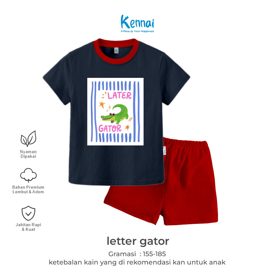 SETELAN PENDEK SERIES SUNNY LETTER GATOR_0