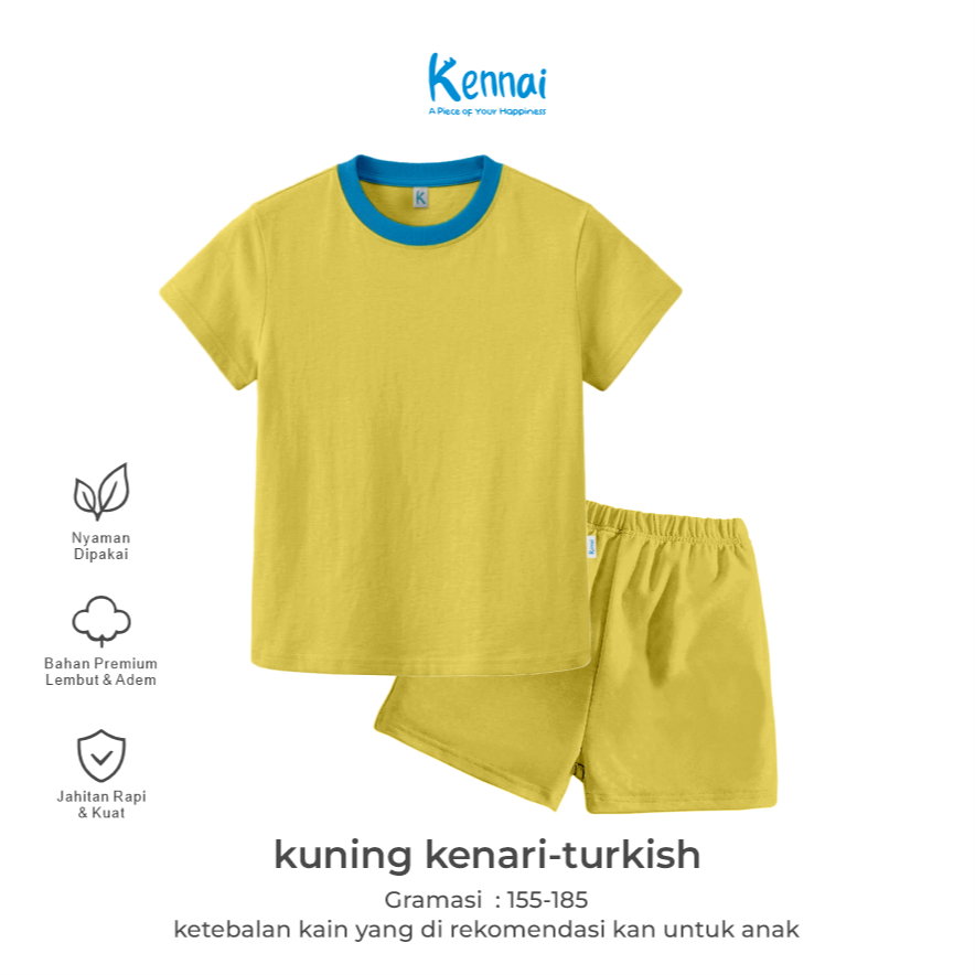 SETELAN PENDEK SERIES SUNNY KUNING RIB TURKISH