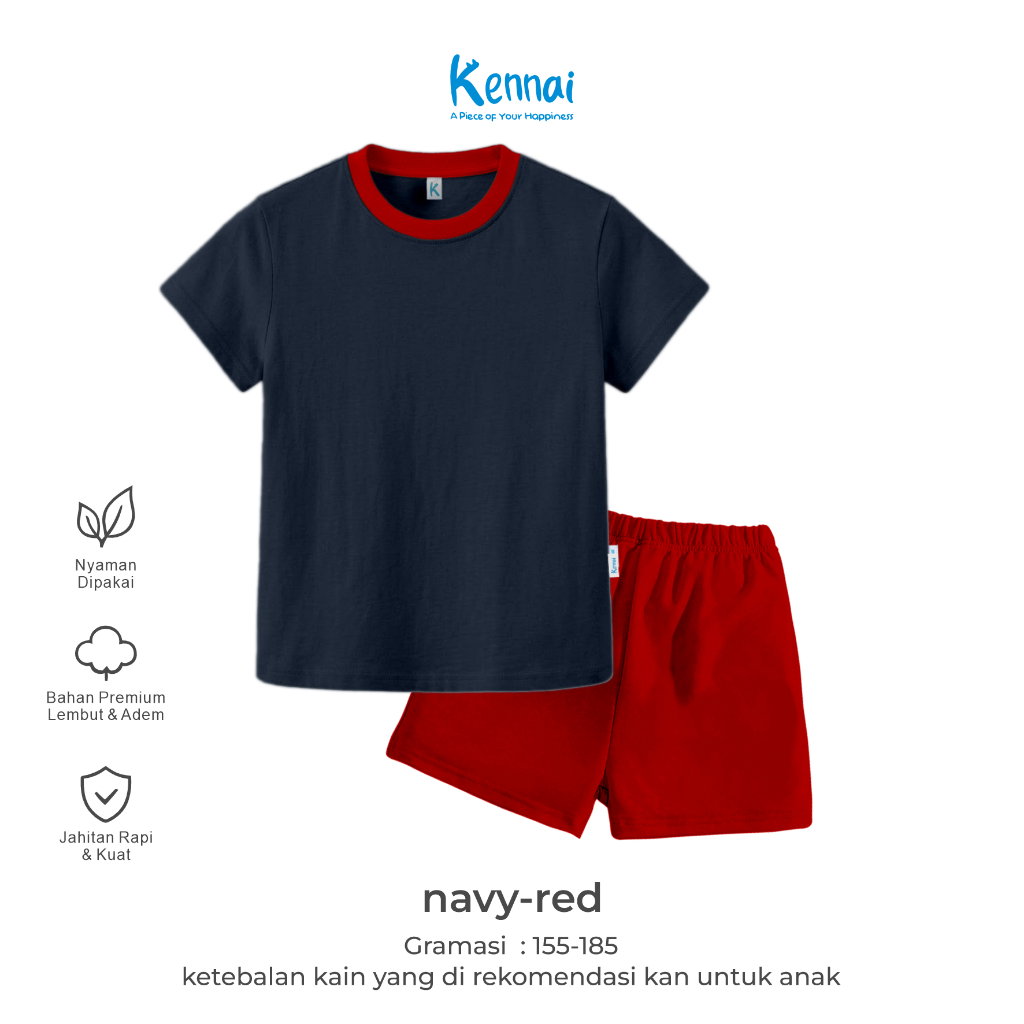 SETELAN PENDEK SERIES SUNNY NAVY RIB RED