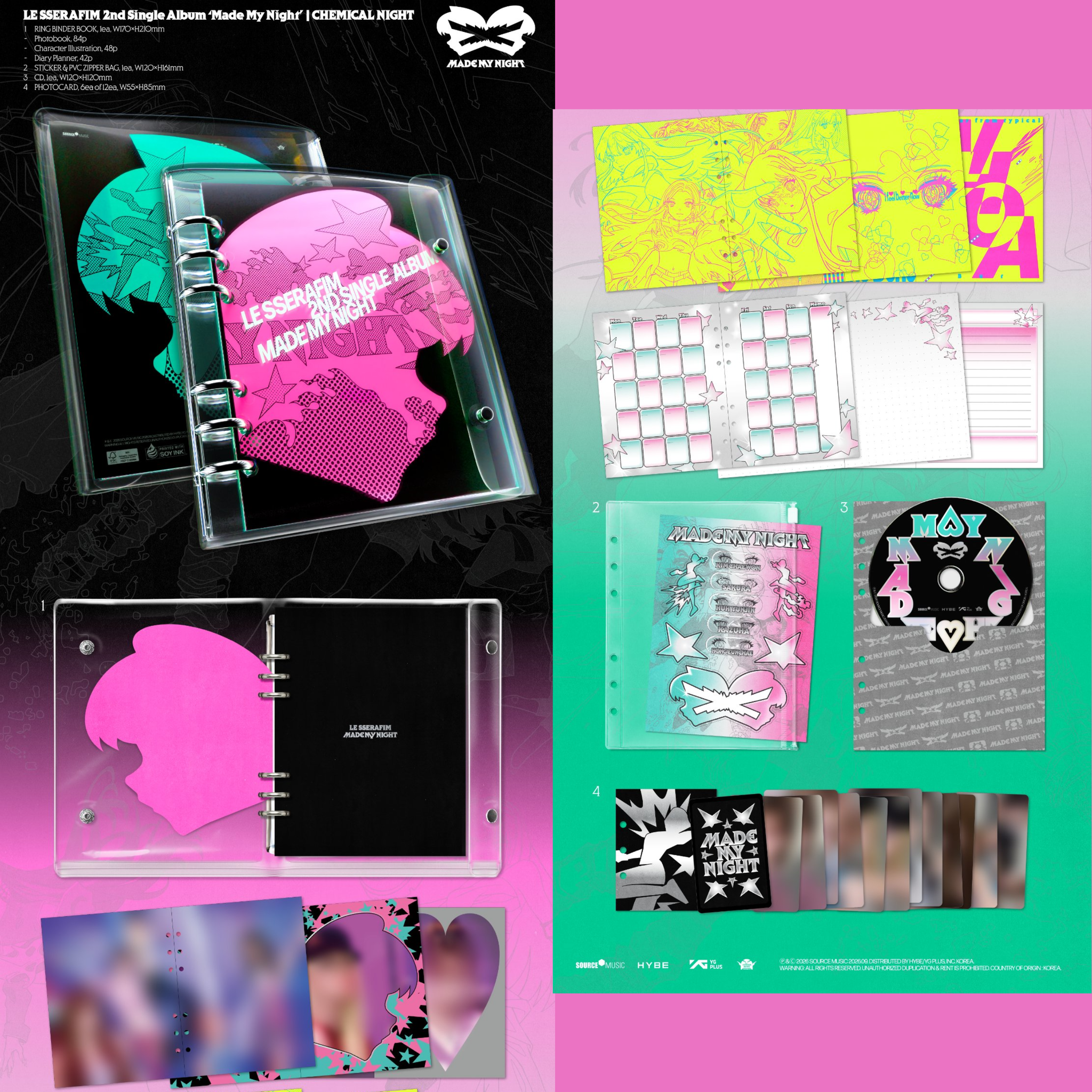 LE SSERAFIM - 2nd Single Album 'Made My Night' CHEMICHAL NIGHT VER._1