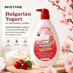 Mistine - Bulgarian Yogurt UV Whitening Lotion (Red - 200ml+500ml Set) | Wholesale Bath & Body Care Singapore