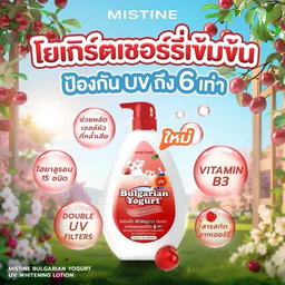 Mistine - Bulgarian Yogurt UV Whitening Lotion (Red - 200ml+500ml Set) | Wholesale Bath & Body Care Singapore