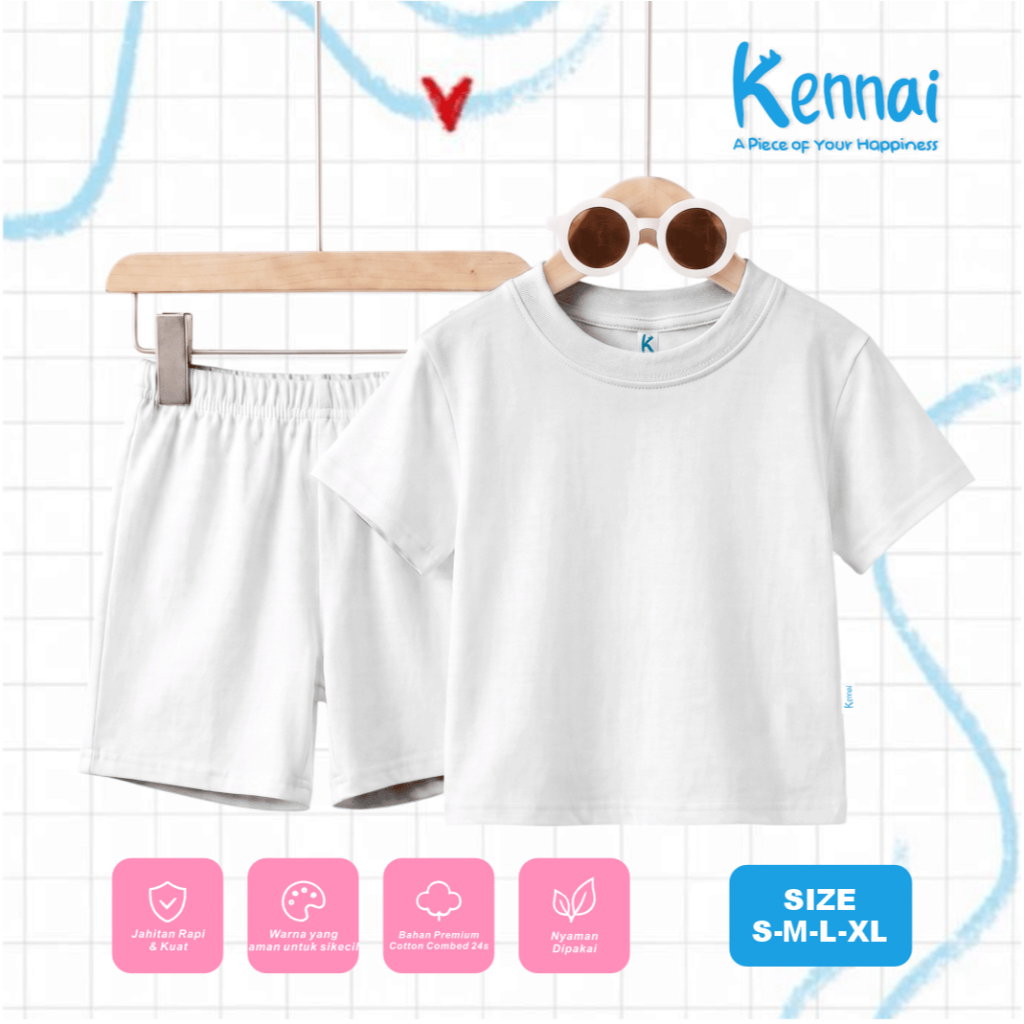 SETELAN PENDEK SERIES GLITTER BEAR WHITE