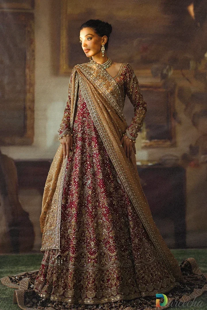 Crimson Bridal Peshwas Lehenga for Wedding Wear_0