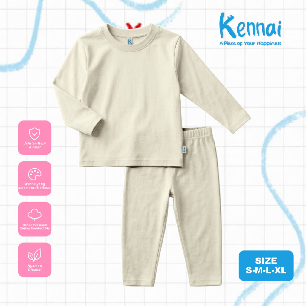 SETELAN PEREMPUAN SERIES ELEPHANT & GIRL CREAM POLOS_0