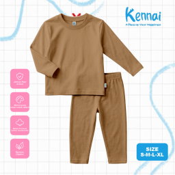SETELAN PEREMPUAN SERIES ELEPHANT & GIRL MOCCA POLOS