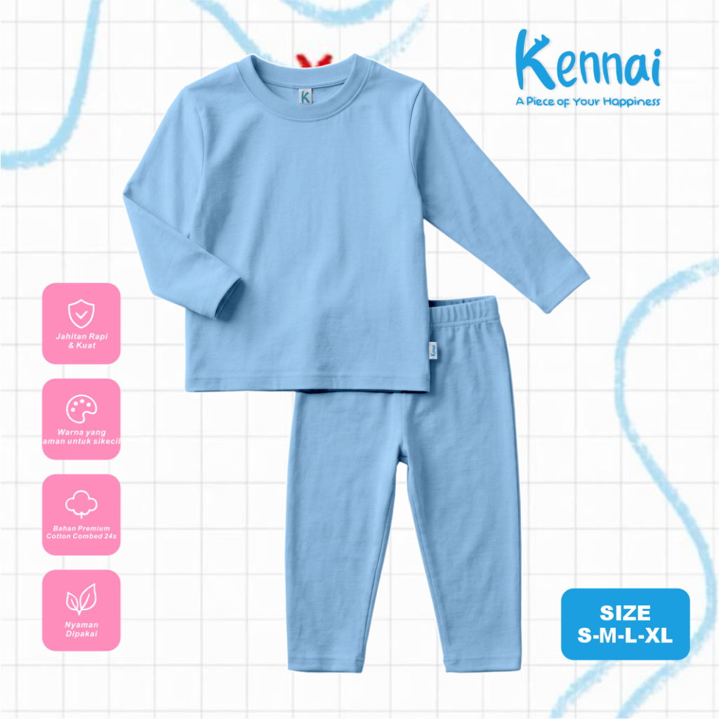SETELAN PEREMPUAN SERIES ELEPHANT & GIRL BABY BLUE POLOS