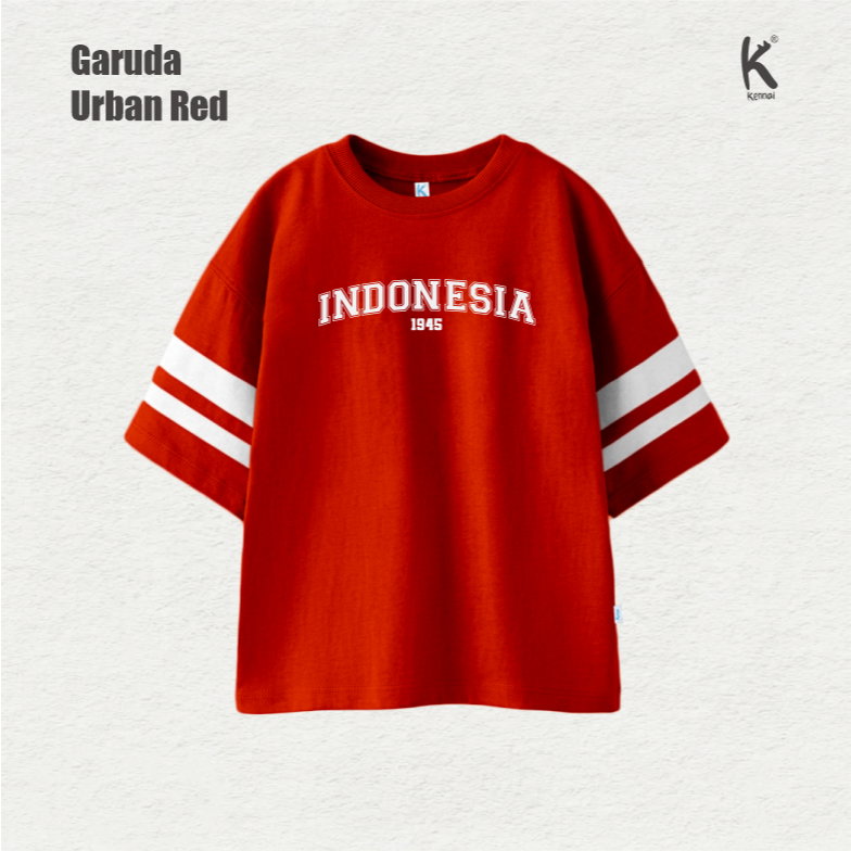 KAOS ATASAN OVERSIZE SERIES INDONESIA GARUDA URBAND RED