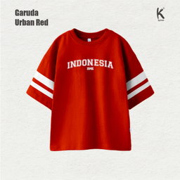 KAOS ATASAN OVERSIZE SERIES INDONESIA GARUDA URBAND RED