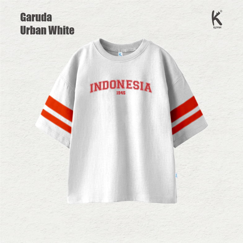 KAOS ATASAN OVERSIZE SERIES INDONESIA GARUDA URBAND WHITE
