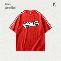 KAOS ATASAN OVERSIZE SERIES INDONESIA PRIDE WEAR RED