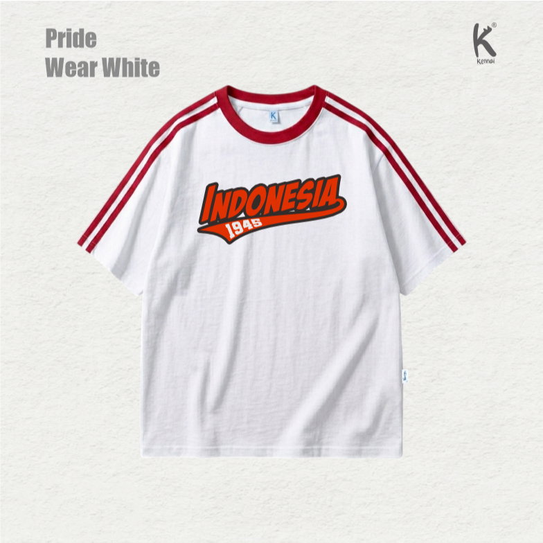 KAOS ATASAN OVERSIZE SERIES INDONESIA PRIDE WEAR WHITE