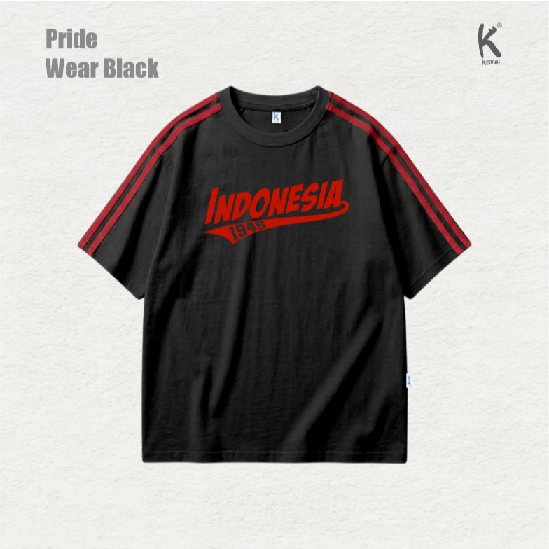 KAOS ATASAN OVERSIZE SERIES INDONESIA PRIDE WEAR BLACK