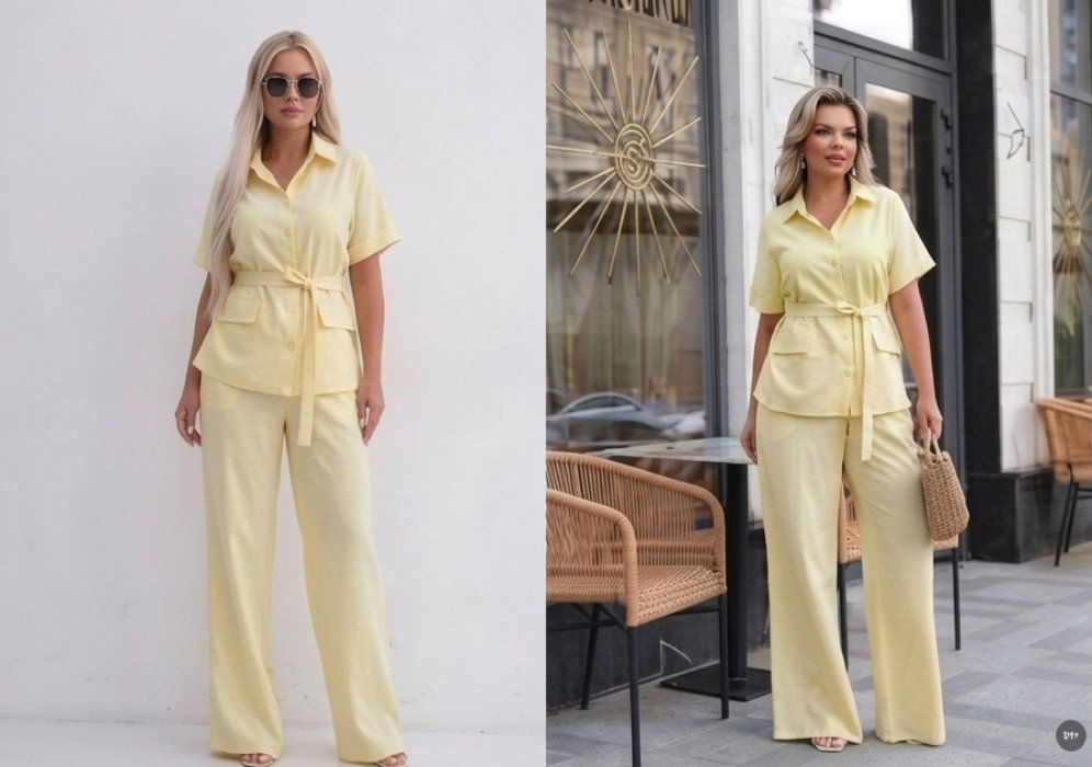 Safari-inspired short sleeve two-piece set_3