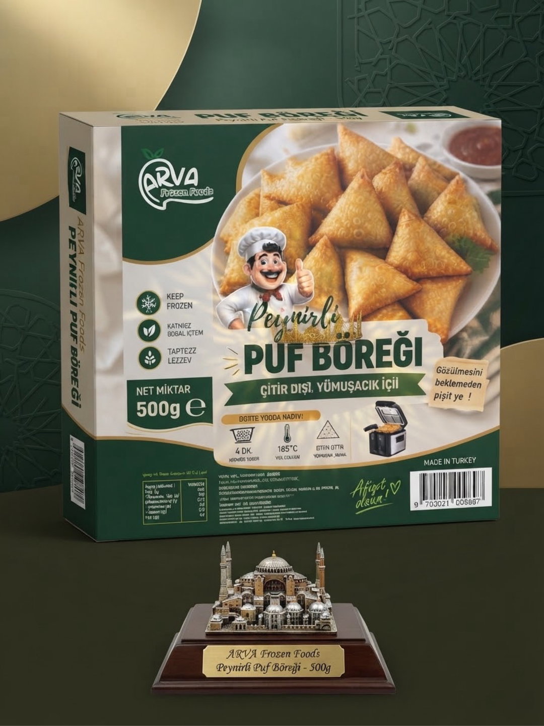  ARVA Frozen Foods Peynirli Puf Böreği - 500g سمبوسه