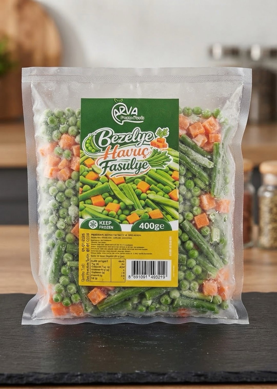 مشكل خضار (بازلاء، جزر، فاصوليا)400Gr - Bezelye Havuç Fasulye