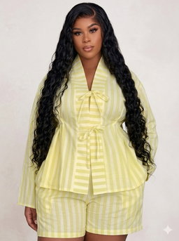 Stylish short sleeve two-piece set short