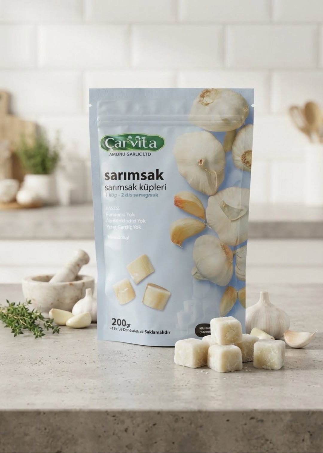 ثوم مهروس مجمد Ezilmiş Sarımsak 200 gr